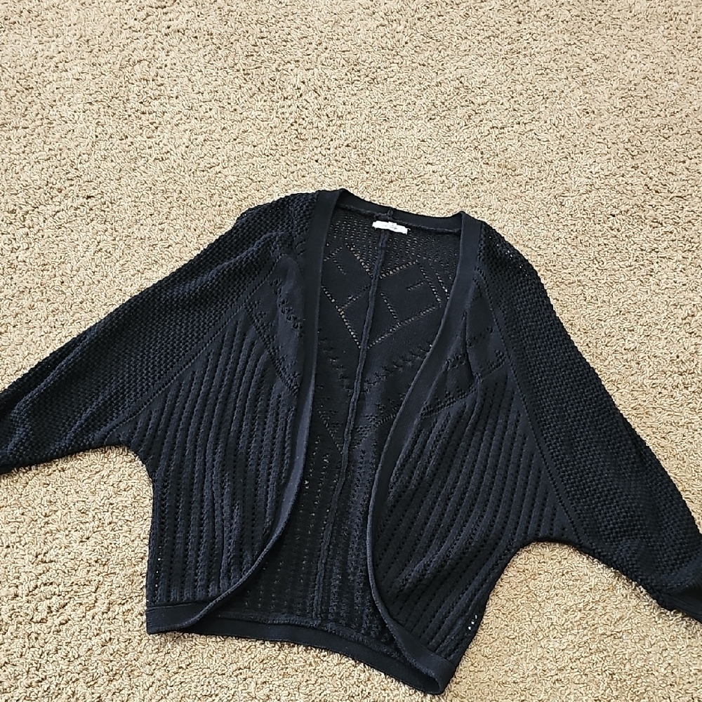 Maurices Elegant Black Open-Front Cardigan